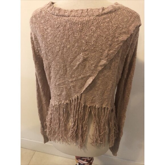 Karlie Women's Fringe Sweater Pink - Open Back , Size Large - Picture 4 of 9